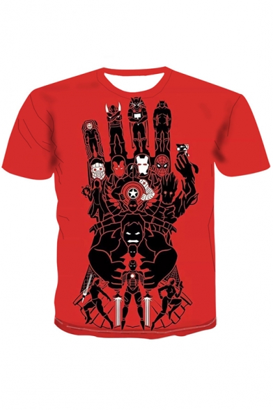The Infinity Gauntlet Comic Hero Collection Summer Red Short Sleeve T-Shirt