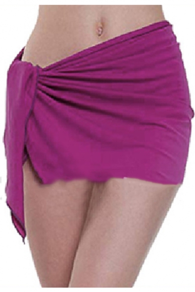 Womens Summer Hot Popular Simple Plain Mini Short Beach Wrap Skirt