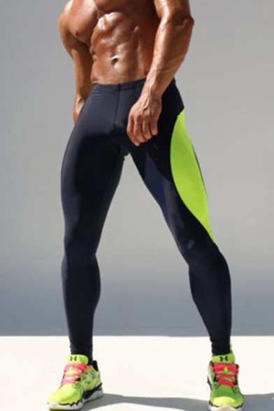 Men's Fashion Colorblock Printed Fitness Bodybuilding Pants