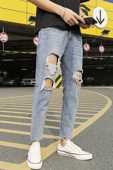 regular fit ripped jeans