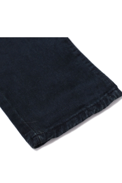 Men's New Stylish Vintage Washed Zipped Pocket Decoration Casual Jeans