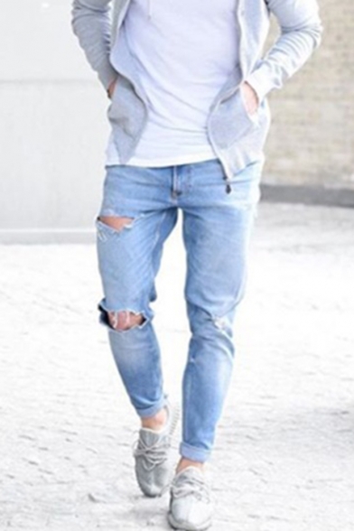 light blue ripped jeans guys