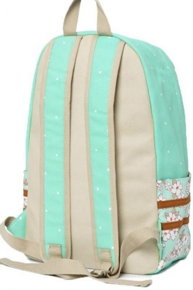 Trendy Starry Floral Letter FRIENDS Printed Canvas School Bag Backpack 30*14.5*42cm