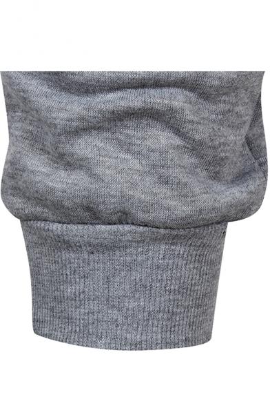 Men's Fashion Simple Plain Knee Pleated Drawstring Waist Casual Cotton Sweatpants
