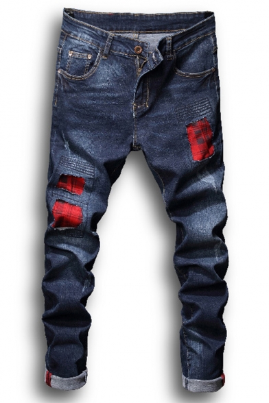 men's plaid jeans