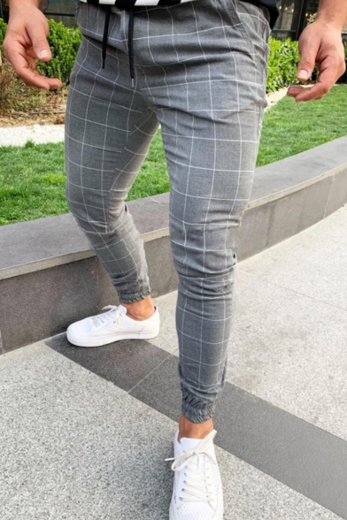 plaid pants mens grey