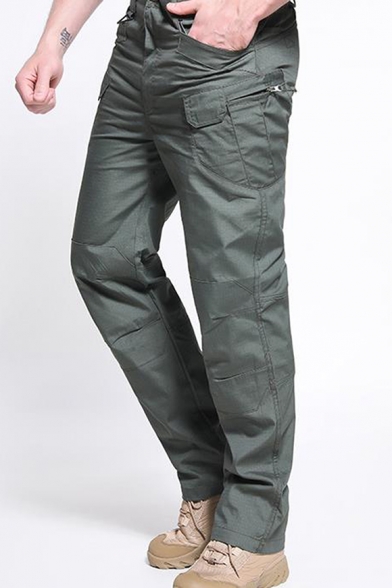 Men's Popular Simple Fashion Solid Color Multi-pocket Tactical Trousers Cargo Pants