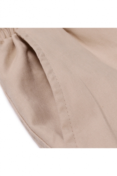 Men's Summer Fashion Logo Print Multi-pocket Casual Straight Cropped Cargo Pants