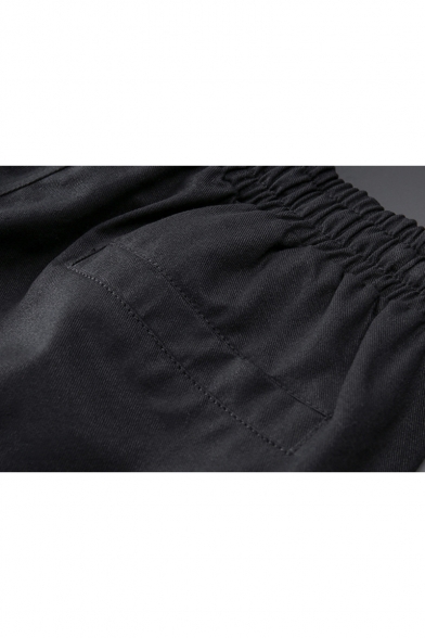 New Fashion Colorblock Multi-pocket Drawstring Waist Casual Cargo Pants for Men