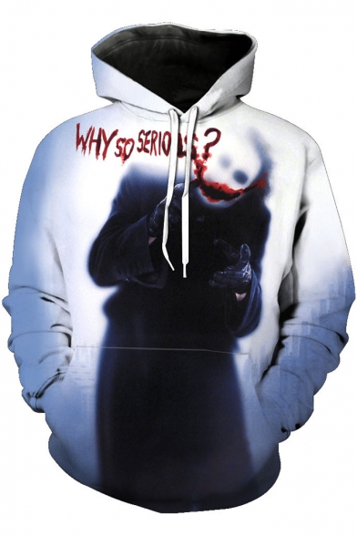 Popular Clown Joker WHY SO SERIOUS Print Long Sleeve Unisex Pullover Hoodie