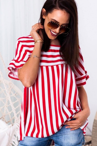 Womens Summer Popular Stripe Pattern 