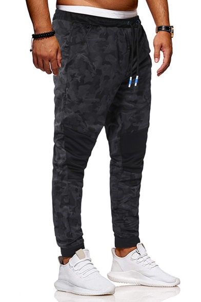 Guys Popular Fashion Camouflage Printed Drawstring Waist Trendy Casual Sports Sweatpants