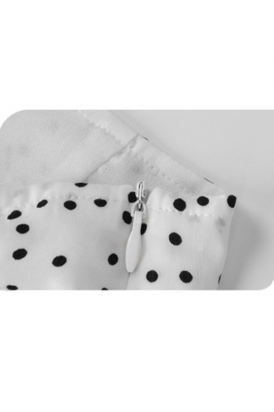 Hot Fashion Polka Dot Print Drawstring Mini Tiered skirt for Sweet Womens