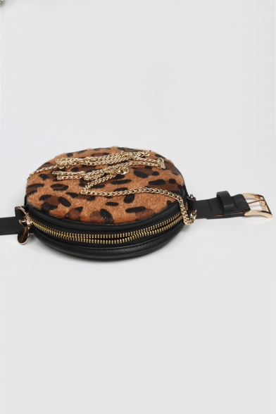 New Fashion Snakeskin Pattern Chain Strap Round Waist Belt Bag 16*16 CM