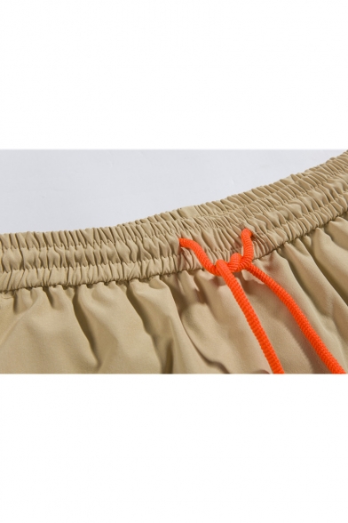 Summer Fashion Graphic Print Flap Pocket Side Drawstring Waist Casual Beach Shorts Cargo Shorts