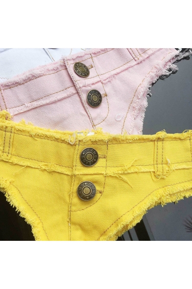 Summer Fashion Unique Letter Strap Sexy Night Club Hot Pants Jeans Denim Shorts