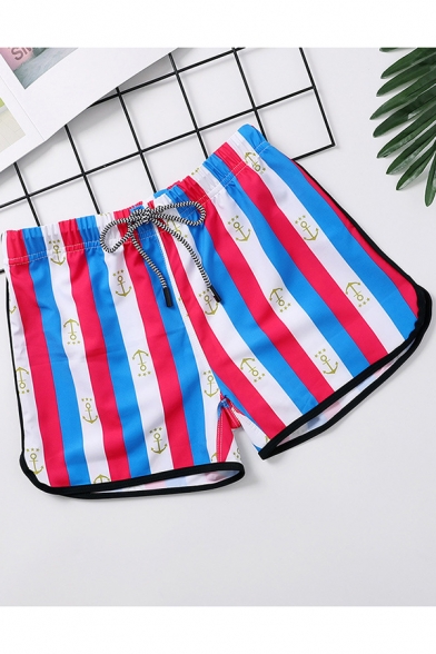 Summer Womens Fashion Holiday Printed Drawcord Waist Loose Fit Casual Sport Beach Shorts