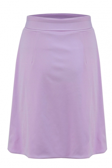 Womens Purple Hot Fashion Split Front Gather Waist Self-Tie Mini Wrap Skirt
