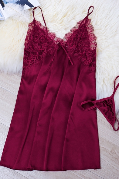 red silk mini slip dress