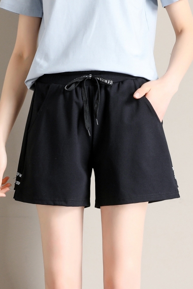 Womens Summer Fashion High Rise Loose Fit Running Shorts