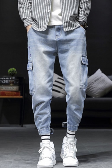 light blue tapered jeans mens