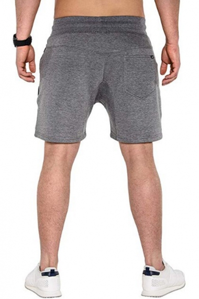 Men's Summer Stylish Colorblocked Zipped Pocket Drawstring Waist Sports Sweat Shorts