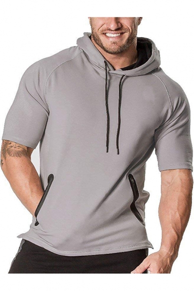 short sleeve hoodie with pockets