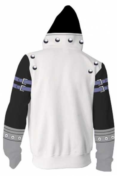 New Stylish Yu-Gi-Oh Comic Cosplay Costume Long Sleeve Zip Up White Hoodie
