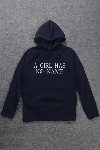Popular Simple Letter A GIRL HAS NO NAME Printed Long Sleeve Casual Sport Hoodie