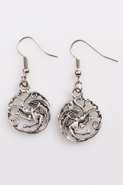 Trendy Unique Dragon Shaped Silver Earrings