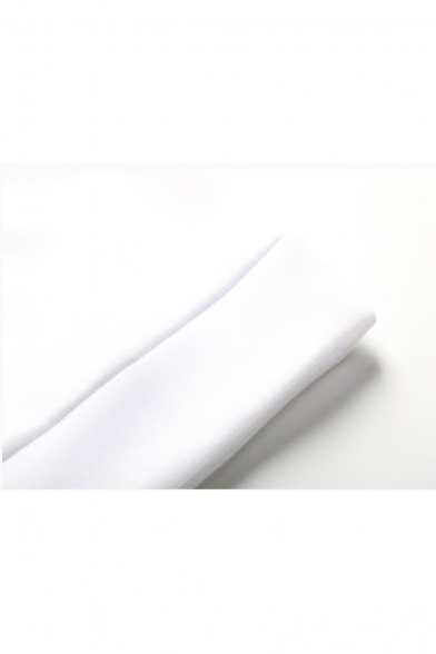Unique Cool Simple Letter LOVE YOU Printed Crewneck Long Sleeve White Sweatshirt