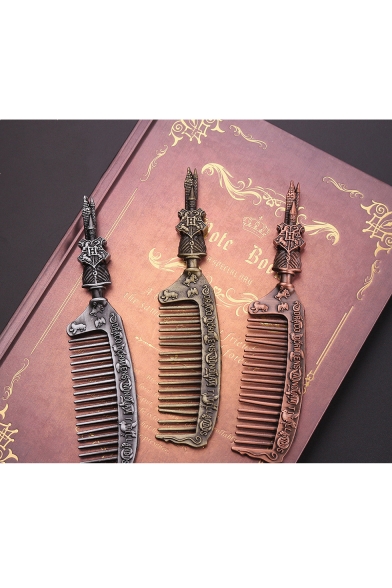 Vintage Hogwarts Logo Letter Carved Comb for Gift