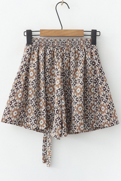 Women Hot Stylish High Waist Tribal Print High Waist Fitted Simple Mini Chiffon Skirt