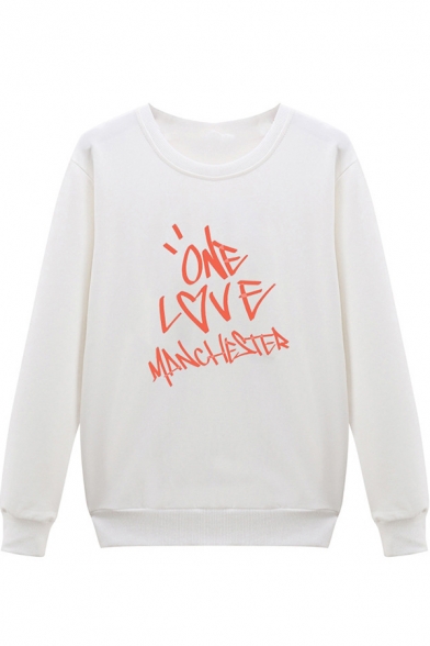 One Love Manchester Womens Round Neck Long Sleeve Pullover Sweatshirt