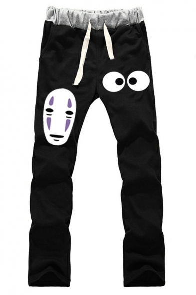 Popular Fashion Anime Grimace Eyes Printed Drawstring Waist Casual Sports Sweatpants