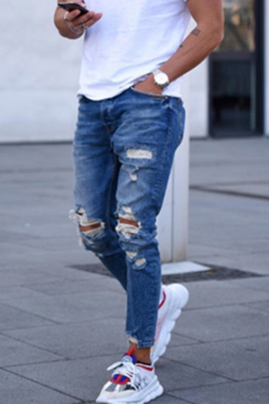 trendy distressed jeans