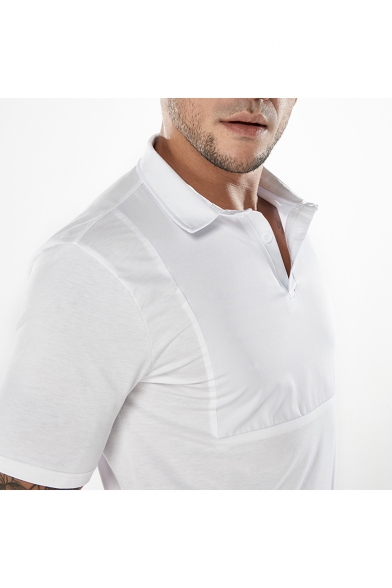 Summer Mens Basic Simple Plain Short Sleeve Casual Polo Shirt