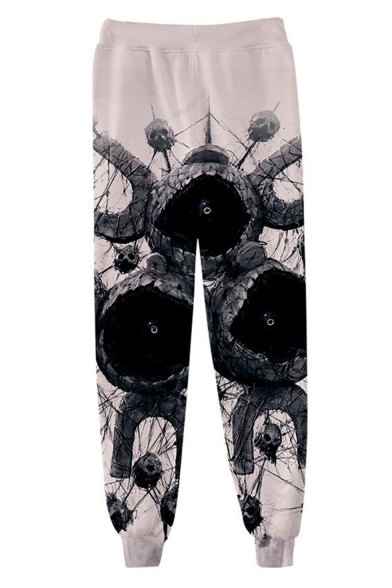Trendy Horrible 3D Printed Drawstring Waist Casual Joggers Sweatpants