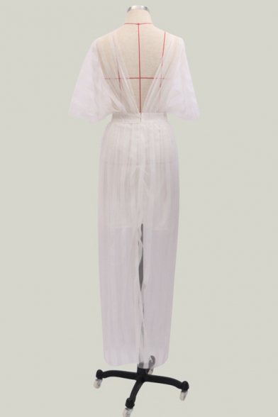 white maxi sheath dress