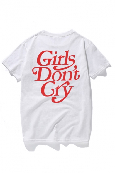 Hot Fashion GIRLS DON'T CRY Letter Printed Round Neck Short Sleeve Cotton Unisex Tee