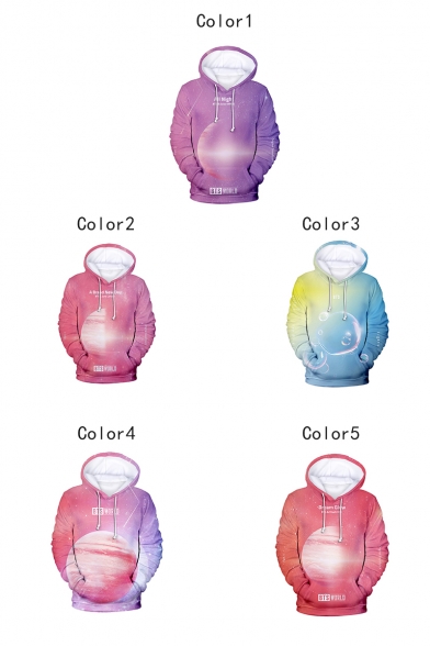Hot Fashion Kpop Group BTS Galaxy Planet 3D Printed Long Sleeve Drawstring Pullover Hoodie