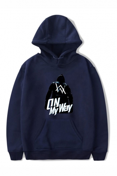 Hot Popular Norway DJ Figure Letter ON MY WAY Printed Long Sleeve Unisex Pullover Hoodie with Pocket