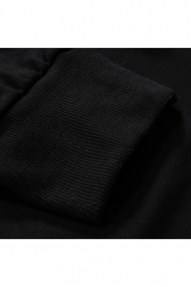 Men's Hot Fashion Four Bars Stripe Pattern Black Drawstring Waist Sports Sweatpants