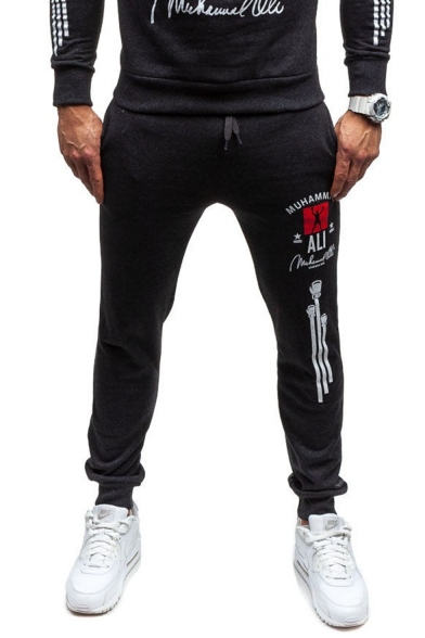 Men's New Fashion Graphic Printed Casual Relaxed Fit Sports Sweatpants