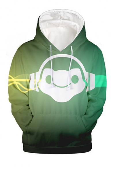 Popular Fashion Game Comic Figure 3D Printed Long Sleeve Green Loose Fit Pullover Hoodie