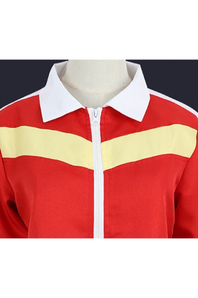 Voltron Cosplay Costume Contrast Stripe Red Zipper Jacket
