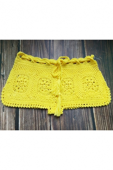 New Arrival Plain Sexy Cutout knitting Bikini Shorts for Womens