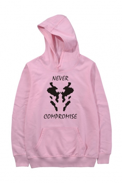 New Fashion Letter NEVER COMPROMISE Printed Long Sleeve Unisex Casual Sports Pullover Hoodie