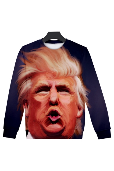New Fashion Letter YOU ARE FIRED Funny Trump 3D Printed Long Sleeve Round Neck Pullover Sweatshirt