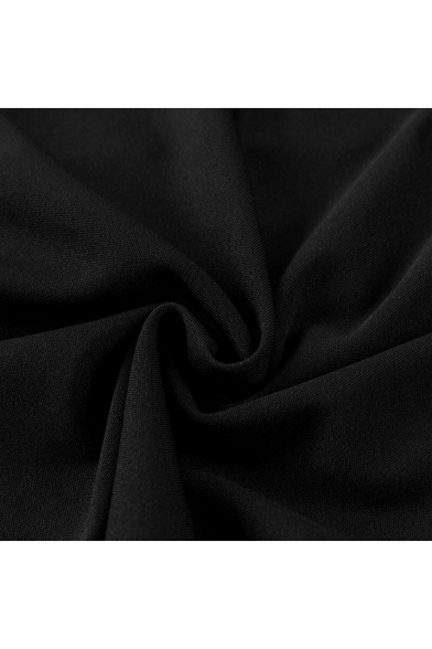 Black Strapless Sleeveless Asymmetric Ruffle Trim Embellished Bandeau Jumpsuits